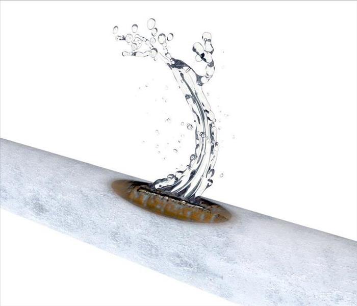 burst frozen squirting pipe